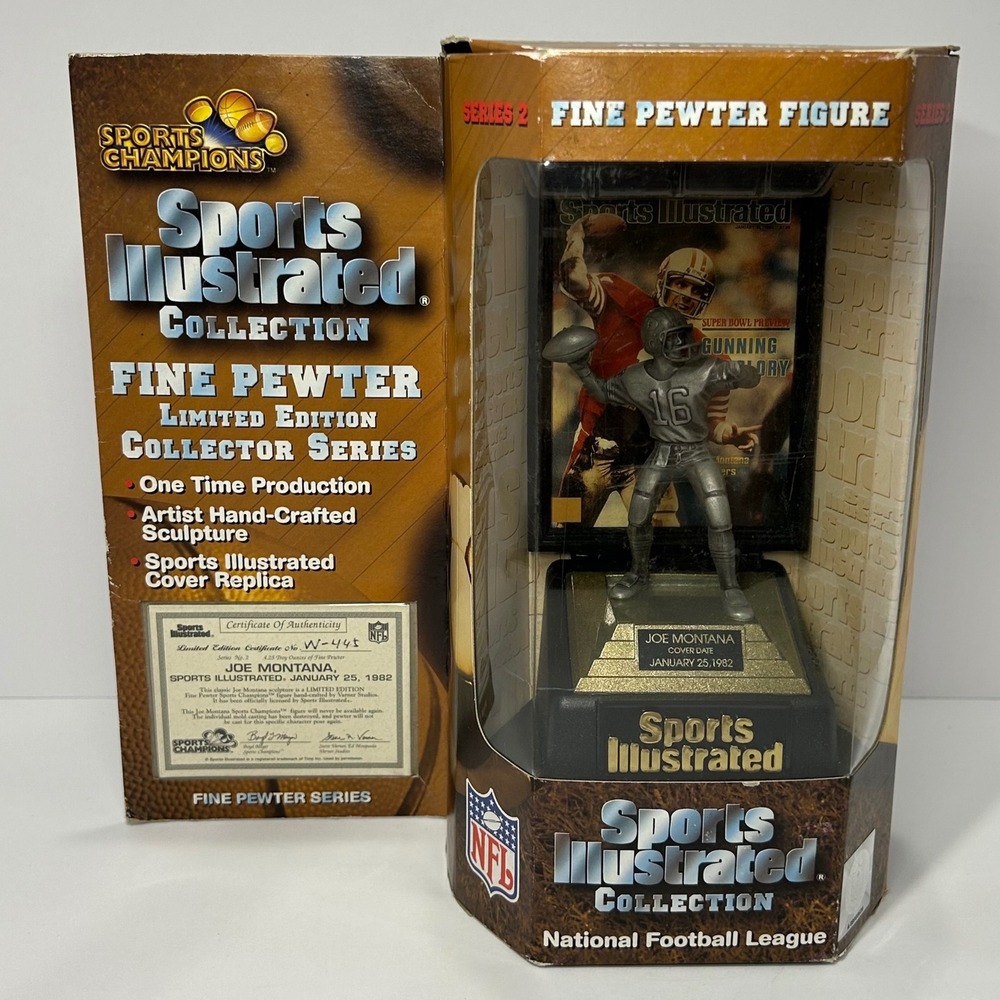 Joe Montana Sports Illustrated Fine Pewter Figure Series 2 Limited Edition COA